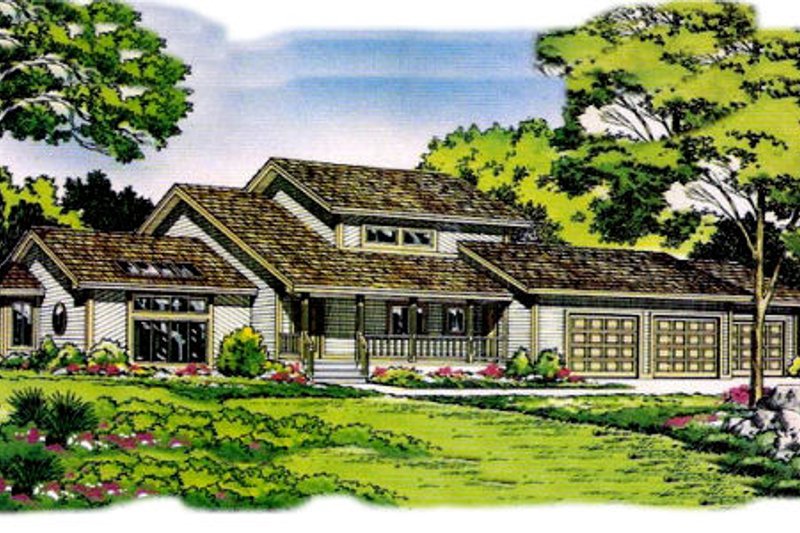 Traditional Style House Plan - 3 Beds 2.5 Baths 2184 Sq/Ft Plan #312-198