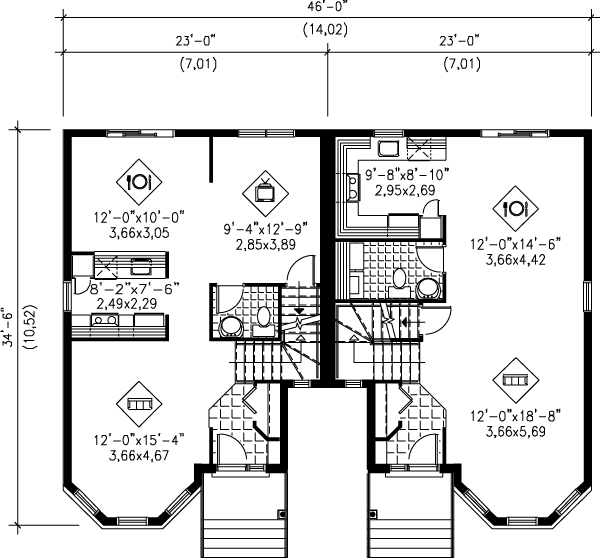 European Floor Plan - Main Floor Plan #25-343