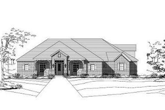 Exterior - Front Elevation for European House Plan #411-659 - 4 bed, 3.5 bath