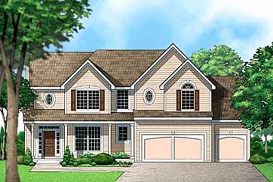 Exterior - Front Elevation for Traditional House Plan #67-486 - 4 bed, 2.5 bath
