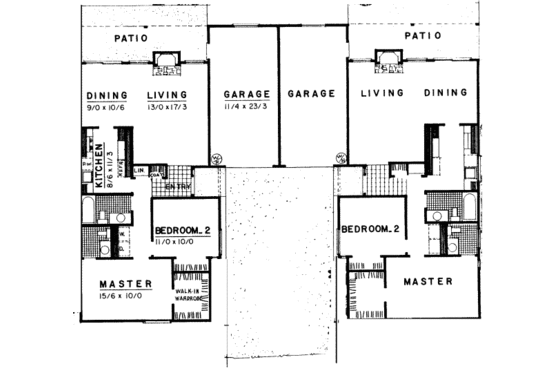 Floor Plan - Main Floor for Modern House Plan #303-215 - 2 bed, 1.5 bath