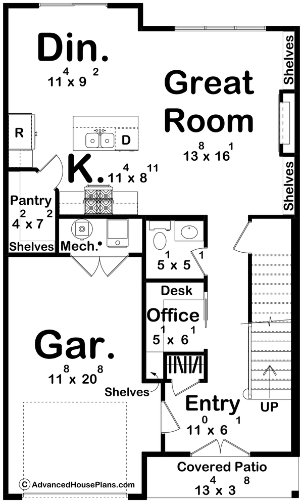 House Blueprint - Cottage Floor Plan - Main Floor Plan #455-715