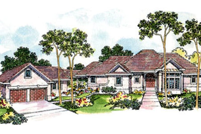 Architectural House Design - Mediterranean Exterior - Front Elevation Plan #124-420