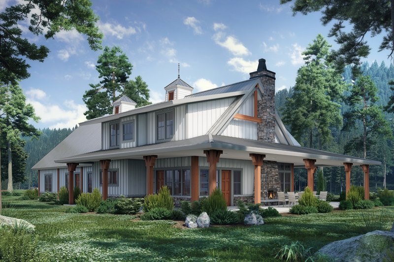 House Blueprint - Exterior - Rear Elevation for Barndominium House Plan #942-61 - 3 bed, 2.5 bath