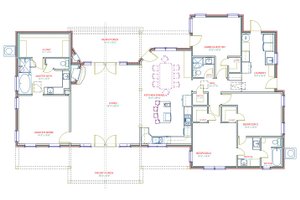 Floor Plan - Main Floor for Ranch House Plan #408-102 - 4 bed, 3 bath
