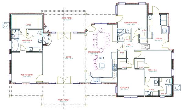 Ranch Floor Plan - Main Floor Plan #408-102