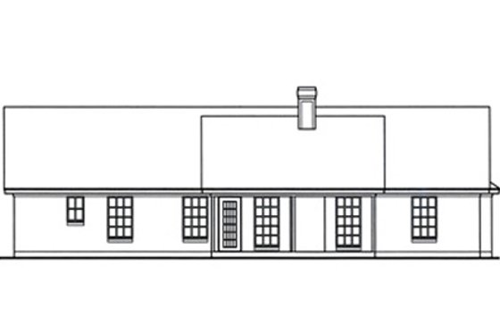 Exterior - Rear Elevation for Country House Plan #42-390 - 3 bed, 2 bath