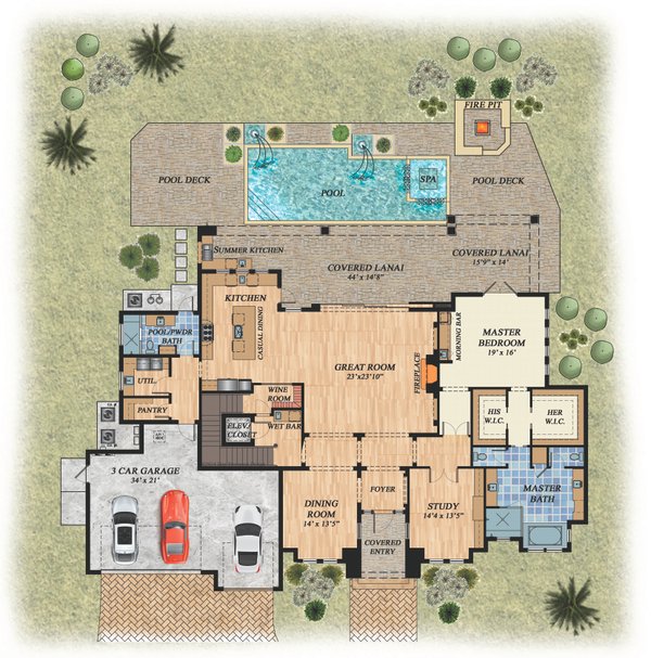Modern Floor Plan - Main Floor Plan #548-45