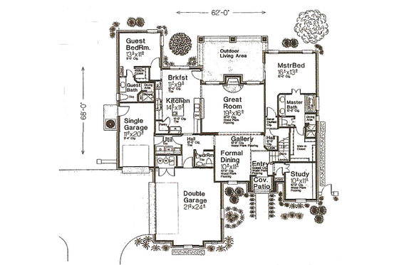 Floor Plan - Main Floor for European House Plan #310-964 - 4 bed, 3.5 bath