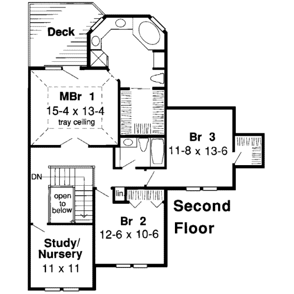European Floor Plan - Upper Floor Plan #312-141