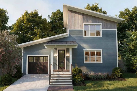 Exterior - Front Elevation for Modern House Plan #79-320 - 3 bed, 2.5 bath