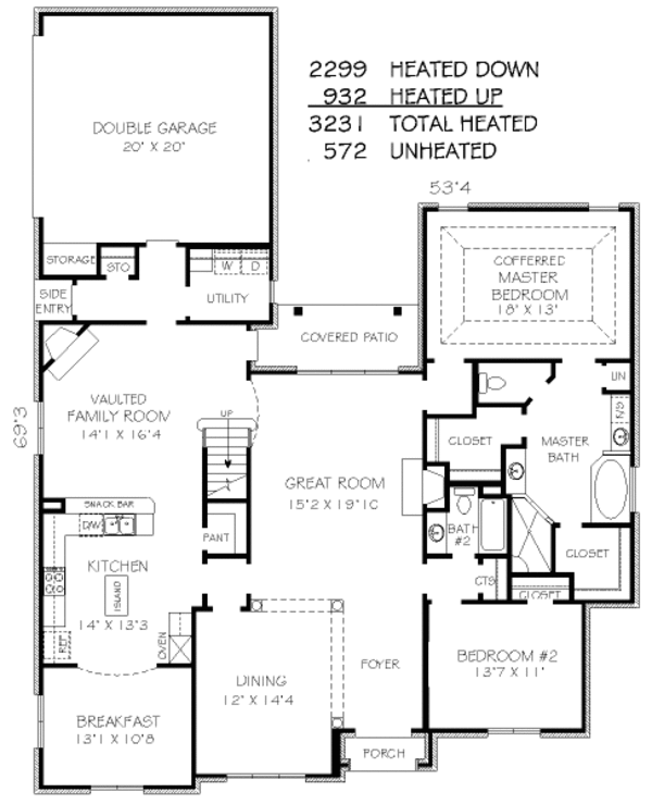 Traditional Floor Plan - Main Floor Plan #424-356