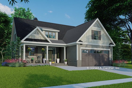 Exterior - Front Elevation 3 for Farmhouse House Plan #929-1124 - 3 bed, 2.5 bath