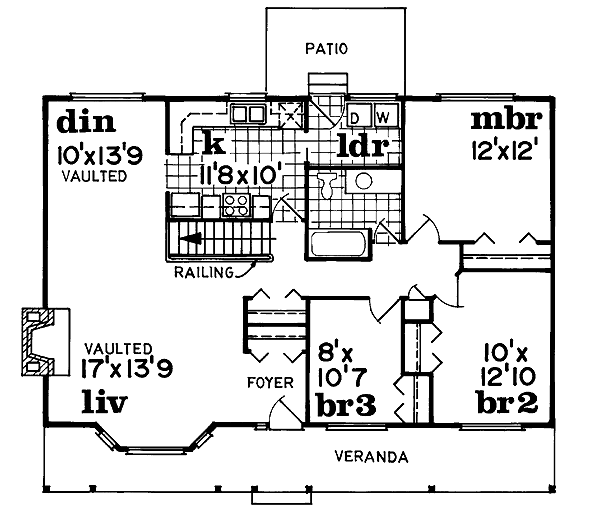 Ranch Floor Plan - Main Floor Plan #47-201