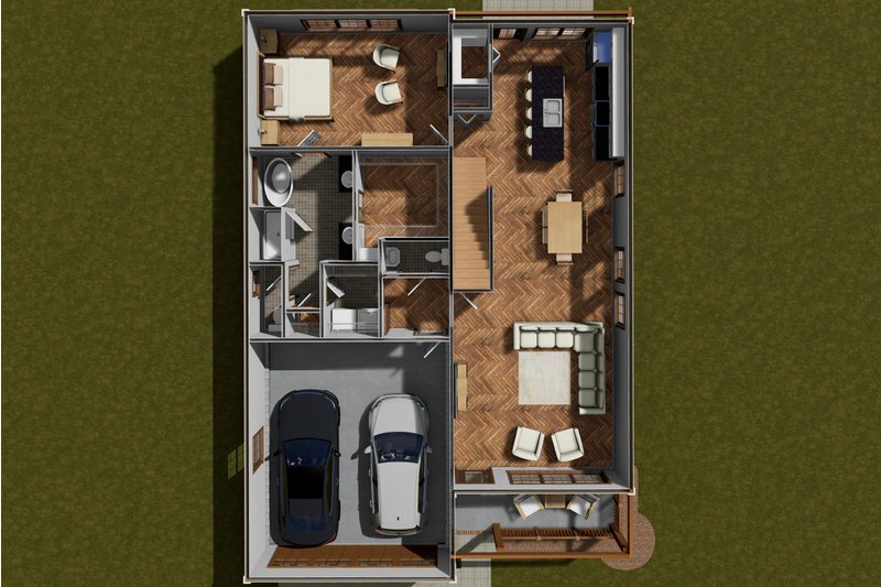 Home Plan - Floor Plan - Main Floor 1 for Cottage House Plan #513-2279 - 3 bed, 2.5 bath