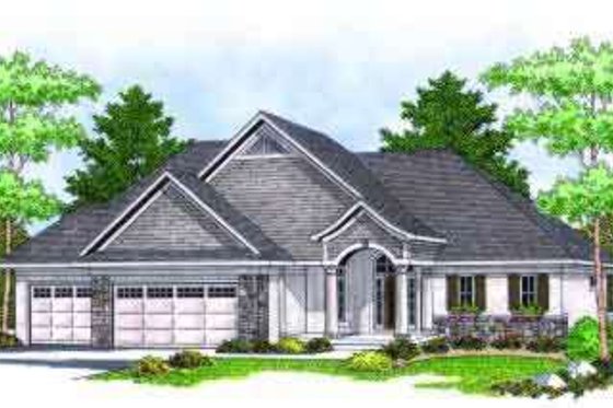 Exterior - Front Elevation for European House Plan #70-668 - 2 bed, 2 bath
