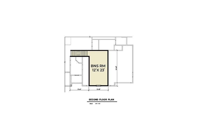 House Blueprint - Floor Plan - Upper Floor for Farmhouse House Plan #1070-32 - 3 bed, 2 bath