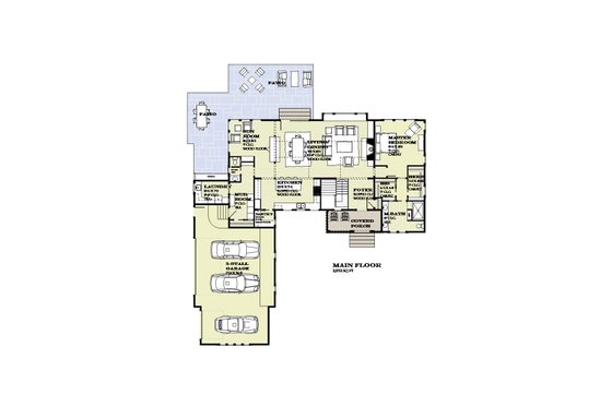 Floor Plan - Main Floor for Traditional House Plan #901-135 - 4 bed, 2.5 bath