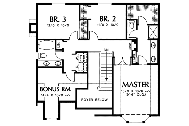 Home Plan - Floor Plan - Upper Floor for Traditional House Plan #48-204 - 3 bed, 2.5 bath