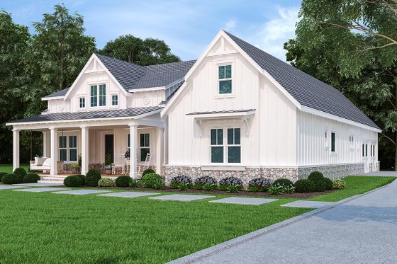 Exterior - Front Elevation 5 for Farmhouse House Plan #119-434 - 3 bed, 3.5 bath