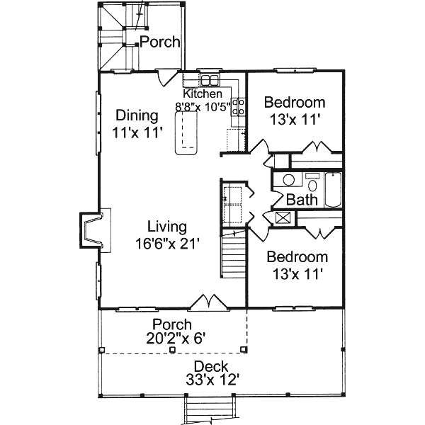 House Blueprint - Beach Floor Plan - Main Floor Plan #37-115