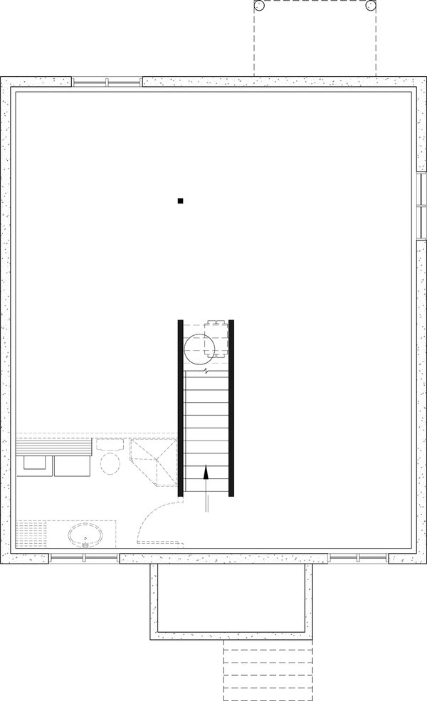 Dream House Plan - Floor Plan - Lower Floor for Craftsman House Plan #23-2910 - 2 bed, 1 bath