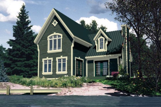 Exterior - Front Elevation for Country House Plan #138-344 - 3 bed, 1.5 bath