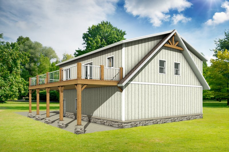 Dream House Plan - Exterior - Rear Elevation 1 for Country House Plan #1084-18 - 2 bed, 2 bath