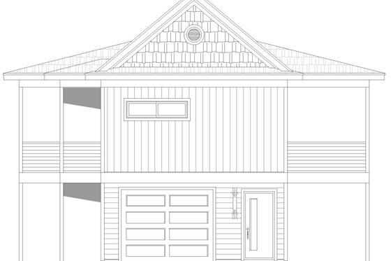 Exterior - Rear Elevation for Beach House Plan #932-721 - 1 bed, 2 bath