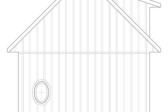 Exterior - Rear Elevation for Farmhouse House Plan #23-2836 - 1 bed, 1 bath