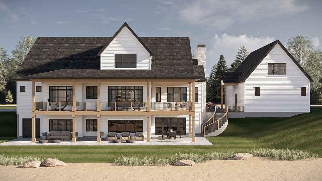 Exterior - Rear Elevation for Traditional House Plan #455-787 - 4 bed, 4 bath