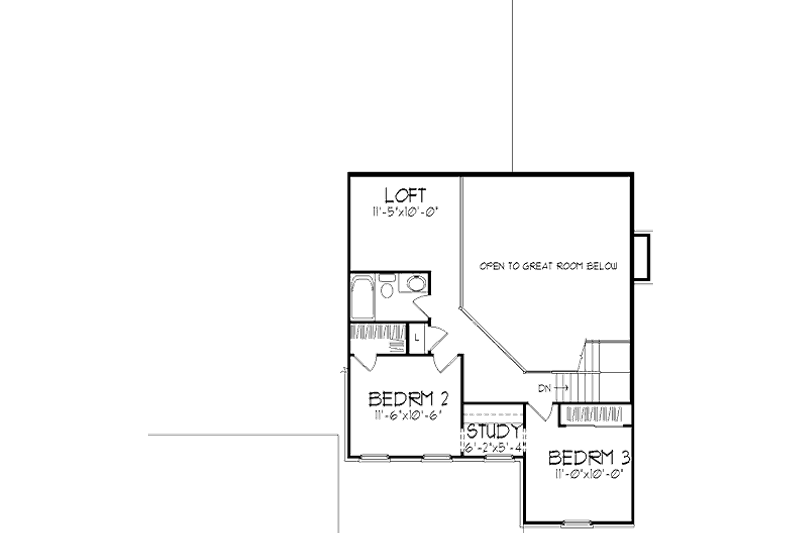 Home Plan - Floor Plan - Upper Floor for Country House Plan #320-474 - 3 bed, 2.5 bath
