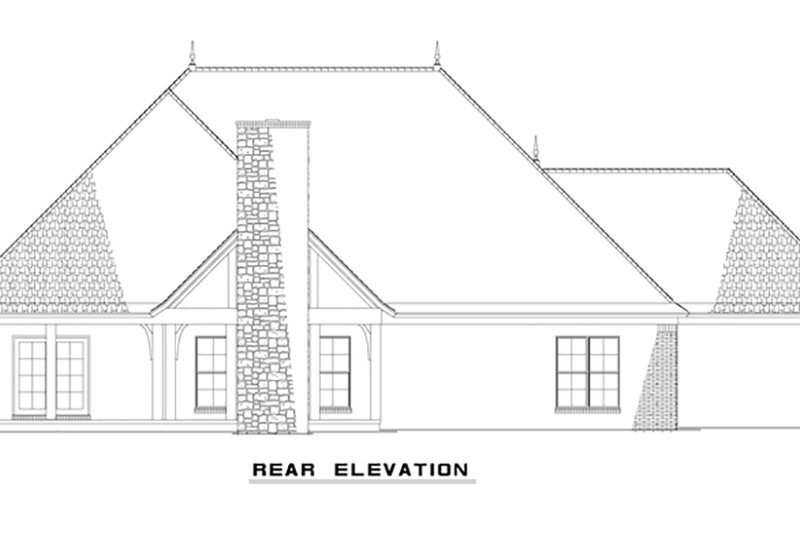 Home Plan - Exterior - Rear Elevation for European House Plan #17-2549 - 3 bed, 2.5 bath