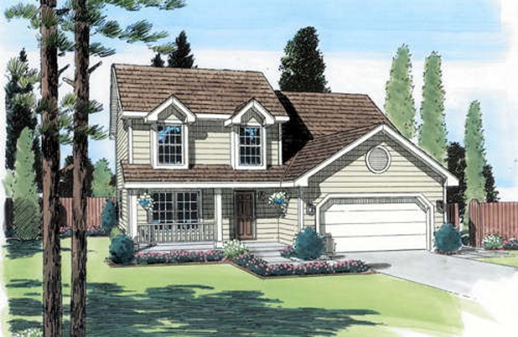 Exterior - Front Elevation 2 for Country House Plan #312-547 - 4 bed, 2.5 bath