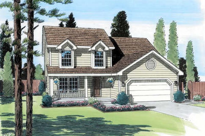 Exterior - Front Elevation 2 for Country House Plan #312-547 - 4 bed, 2.5 bath