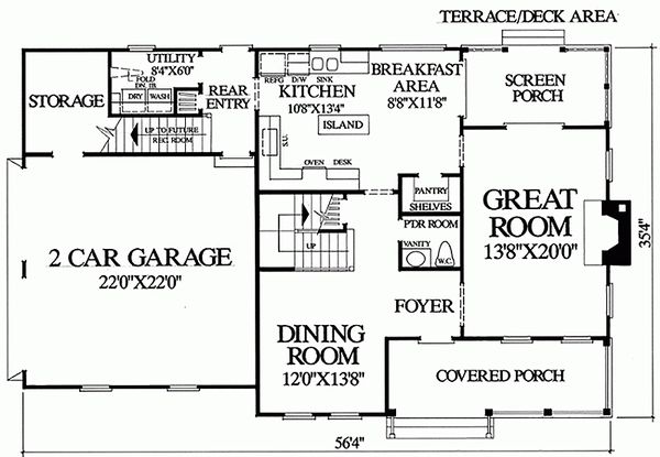 Dream House Plan - Southern Floor Plan - Main Floor Plan #137-165