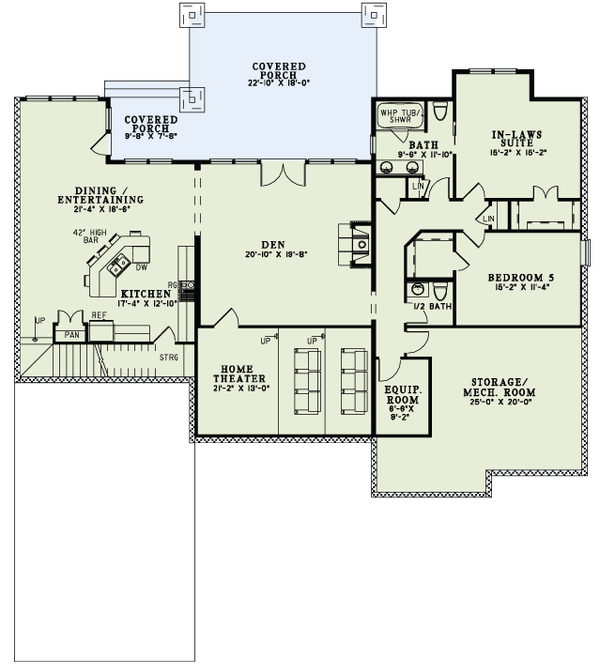 Traditional Floor Plan - Lower Floor Plan #17-3316