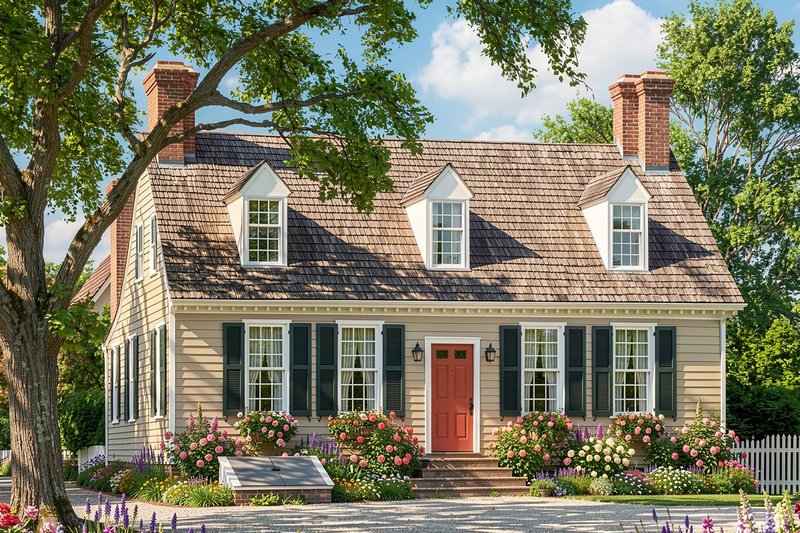 Home Plan - Exterior - Front Elevation 2 for Colonial House Plan #137-201 - 3 bed, 3 bath