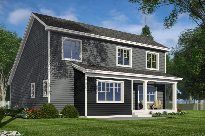 Architectural House Design - Exterior - Rear Elevation for Craftsman House Plan #51-1353 - 4 bed, 2.5 bath