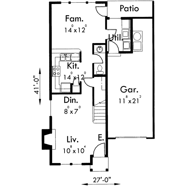 Traditional Floor Plan - Main Floor Plan #303-376