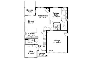 Floor Plan - Main Floor for Traditional House Plan #124-1047 - 3 bed, 3 bath