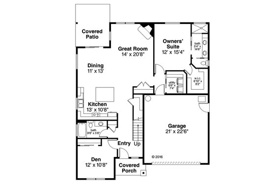 Floor Plan - Main Floor for Traditional House Plan #124-1047 - 3 bed, 3 bath