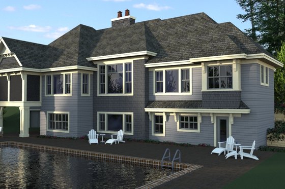 Exterior - Rear Elevation for Craftsman House Plan #51-583 - 4 bed, 3.5 bath
