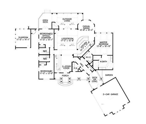Home Plan - Craftsman Floor Plan - Main Floor Plan #54-530