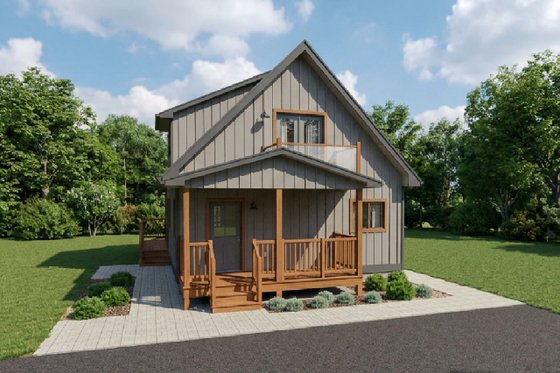 Exterior - Rear Elevation for Country House Plan #126-235 - 2 bed, 2 bath
