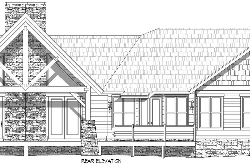 House Design - Exterior - Rear Elevation 3 for Country House Plan #932-1275 - 3 bed, 2 bath