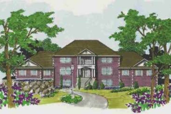 Exterior - Front Elevation for Southern House Plan #308-160 - 5 bed, 3.5 bath