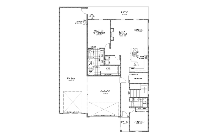 Home Plan - Floor Plan - Main Floor for Modern House Plan #112-189 - 4 bed, 3 bath