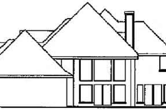 Exterior - Rear Elevation for European House Plan #65-352 - 3 bed, 3 bath