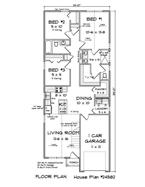 House Blueprint - Cottage Floor Plan - Main Floor Plan #513-2375